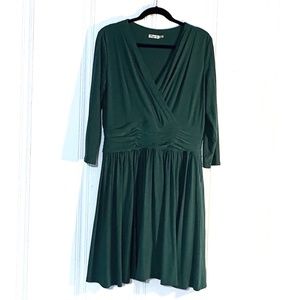 Green Eliza J Faux Wrap Dress